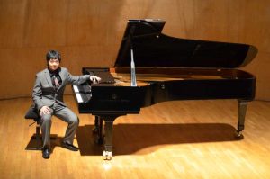 Prodigious student, Alex Camai before the KB and Friends Concert Series event at Salle Cortot, 2014